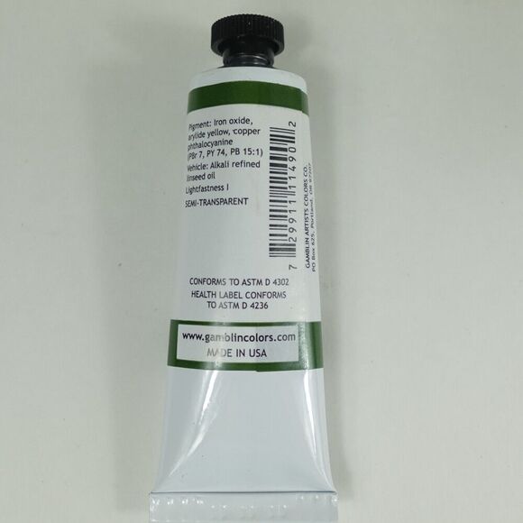 Gamblin Artist Oil Colors Olive Green 37ml Series 2 - Picture 2 of 4